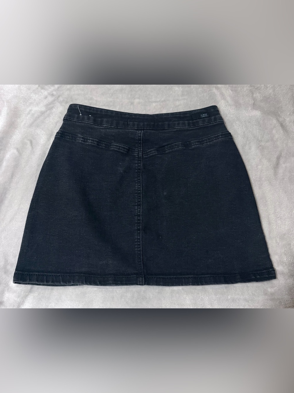 Almost Famous Black Button-Front Denim Mini Skirt - Picture 5 of 10